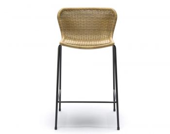 C603 Outdoor Bar Stool Wheat Seat Black Frame by Feelgood Designs image