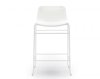 C607 Outdoor Bar Stool White Frame White Seat by Feelgood Designs image