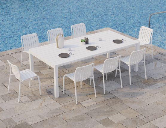 White store porch table