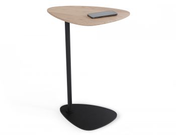 Fringe Side Table Large Black Base Natural Solid Oak Top by Bent Design image