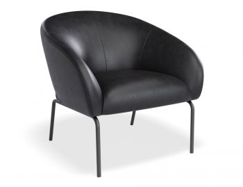 Solace Lounge Chair in Vintage Black Vegan Leather by Bent Design image