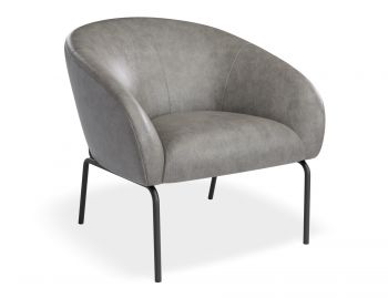 Solace Lounge Chair in Vintage Grey Vegan Leather by Bent Design image