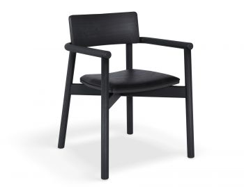 Andi Armchair Black Stained Ash with Upholstered Seat by Bent Design image