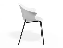 P 3 Pebble Armchair Whiteseat 4postblack2