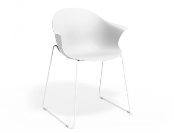 P 1 Pebble Armchair Whiteseat Sledwhite