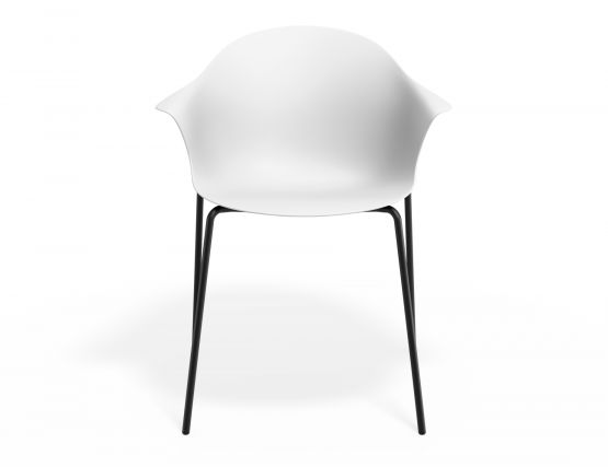 P 4 Pebble Armchair Whiteseat 4postblack