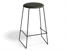 HUGO Barstool 66cm Blackframe Greenvinyl Roundseat