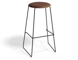 HUGO Barstool 75cm Blackframe Tanvinyl Roundseat