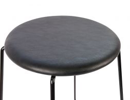 Hugo Stool Black Seat Black Frame 2