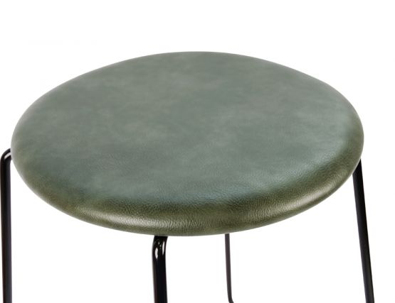 Hugo Stool 68 Green Black Frame 2