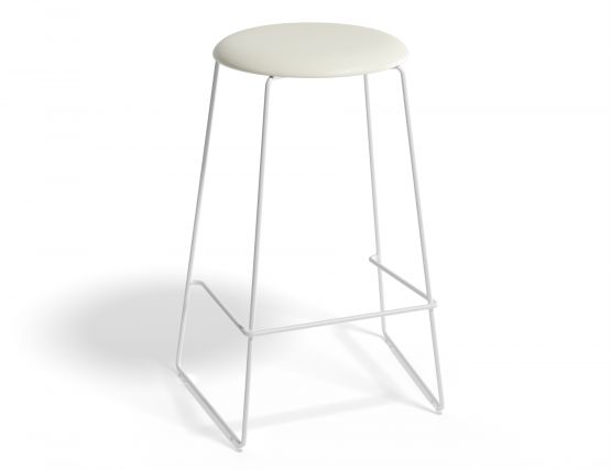 HUGO Barstool 66cm Whiteframe Whitevinyl Roundseat2