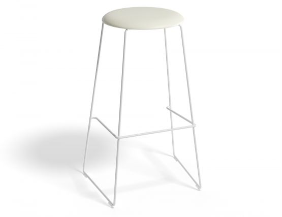 HUGO Barstool 75cm Whiteframe Whitevinyl Roundseat2