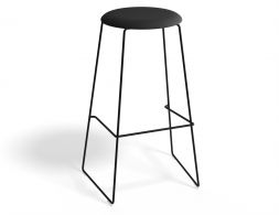 HUGO Barstool 75cm Blackframe Anthracitevinyl Roundseat