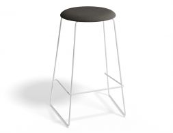 HUGO Barstool 66cm Whiteframe Anthracitefabric Roundseat