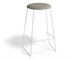 HUGO Barstool 66cm Whiteframe Lightgreyfabric Roundseat