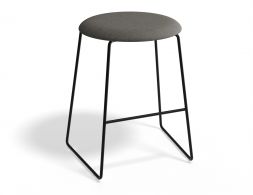 HUGO Lowstool 46cm Blackframe Greyfabric Roundseat