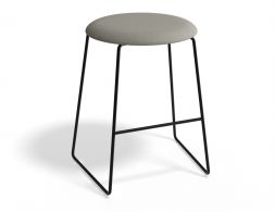 HUGO Lowstool 46cm Blackframe Lightgreyfabric Roundseat