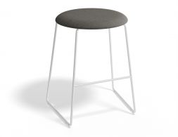 HUGO Lowstool 46cm Whiteframe Greyfabric Roundseat