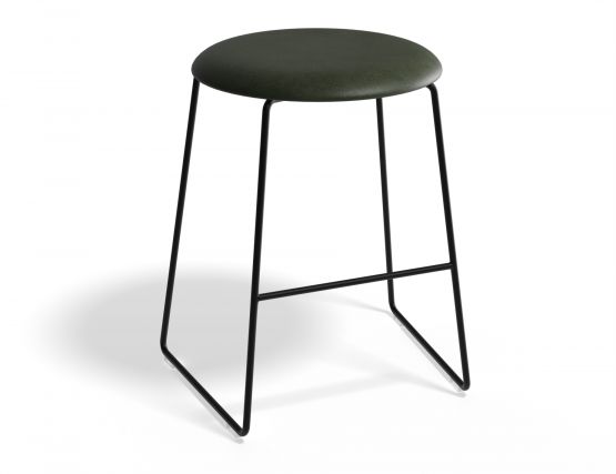 HUGO Lowstool 46cm Blackframe Greenvinyl Roundseat