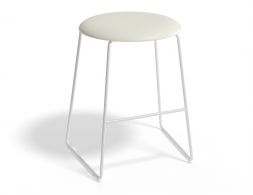 HUGO Lowstool 46cm Whiteframe Whitevinyl Roundseat