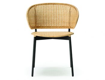 Gorm Indoor Chair Natural Rattan Seat Charcoal Frame by FeelGood Designs image