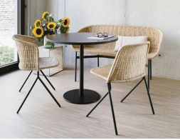 Kaki Dining Chair Black Legs