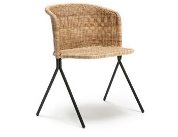 Kaki Indoor Armchair Natural Rattan Seat Charcoal Frame by FeelGood Designs image