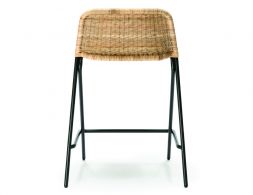 Kaki Rattan Stool Backrest