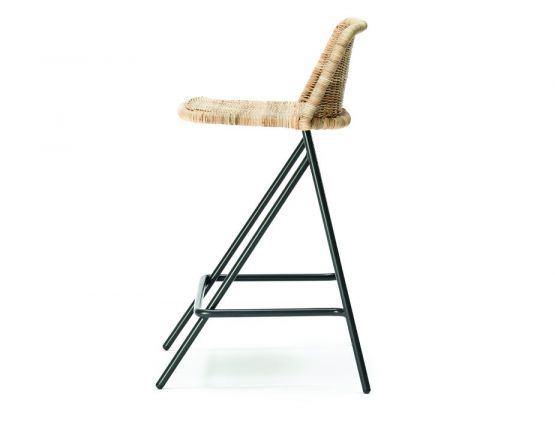 Kaki Rattan Stool