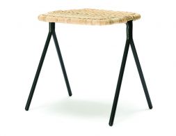 Kaki Rattan Low Stool