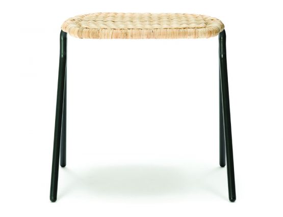 Rattan Low Stool Kaki