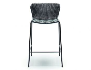 C603 Bar Stool Black Frame Black Seat by Feelgood Designs image