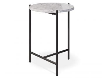 Nexus White Carrara Marble Round Side Table by Bent Design image