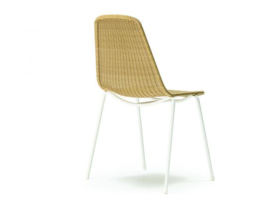 Basket Chair Outdoor Wheat White