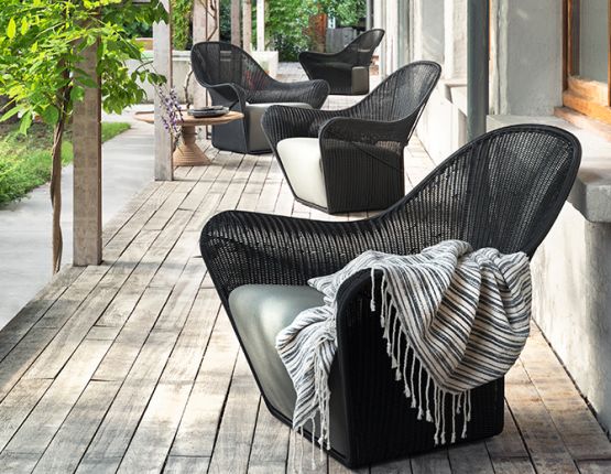 Outdoor lounge cheap chairs black