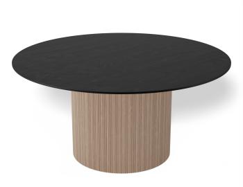 Poppy 155cm Dining Table with Black Stained Top and Natural Ash Base by Huset image