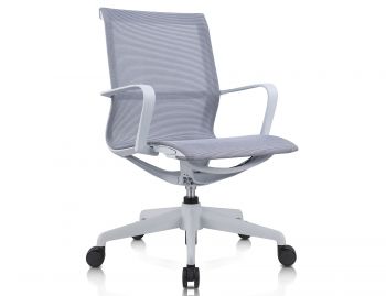 Lunar Task Office Chair with Light Grey Frame and Light Grey Mesh image