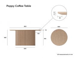 Poppy Coffee Table 800mm Dimensions