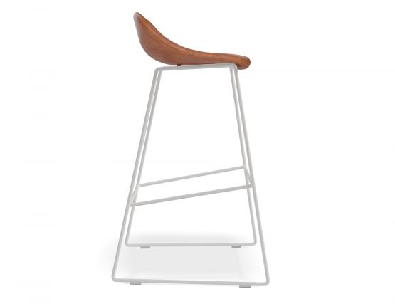 Pop Barstool 75cm Tanseat Whiteframe Side