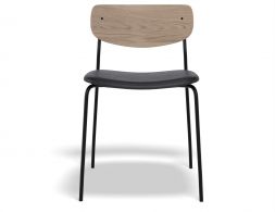 Rylie Chair Natural BlackPU Front