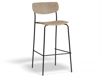 Rylie Bar Stool Natural Ash Seat and Backrest by Huset image