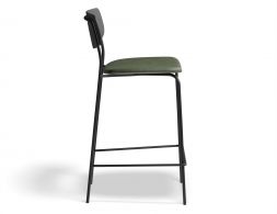 Rylie Stool 65cm Black GreenPU Side