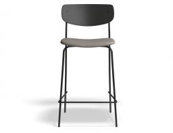 Rylie Stool 65cm Black GreyPU Front