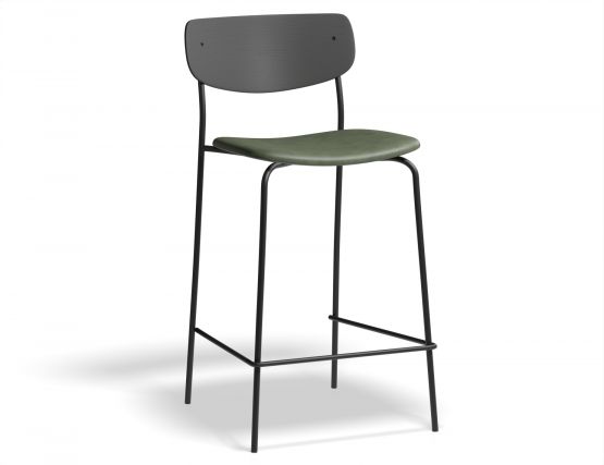 Rylie Stool 65cm Black GreenPU