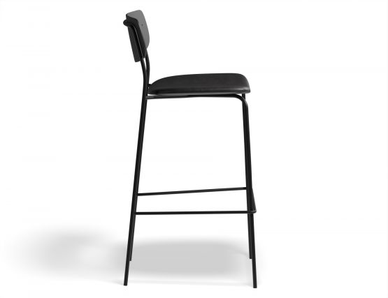 Rylie Stool 75cm Black BlackPU Side