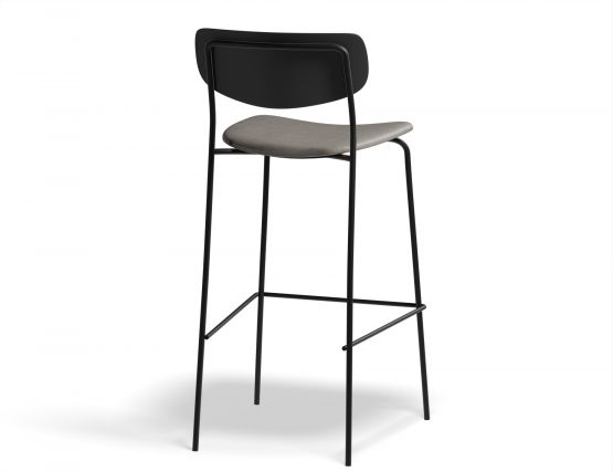 Rylie Stool 75cm Black GreyPU Back