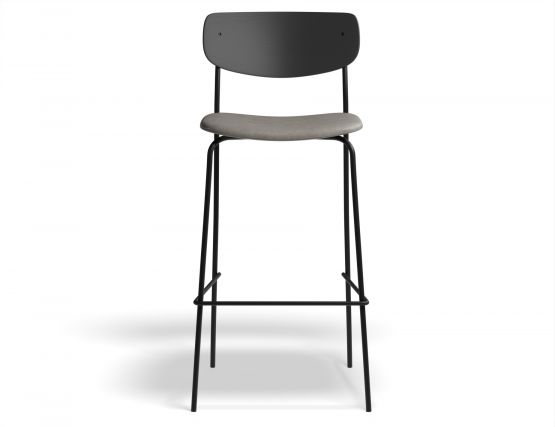 Rylie Stool 75cm Black GreyPU Front