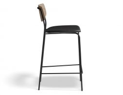 Rylie Stool 65cm Natural BlackPU Side