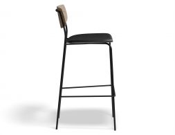 Rylie Stool 75cm Natural BlackPU Side