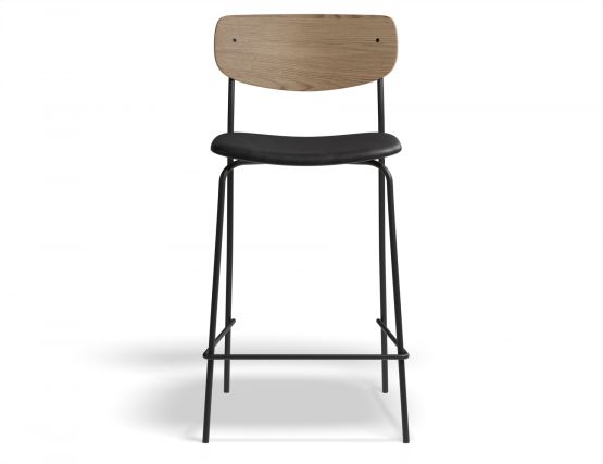 Rylie Stool 65cm Natural BlackPU Front